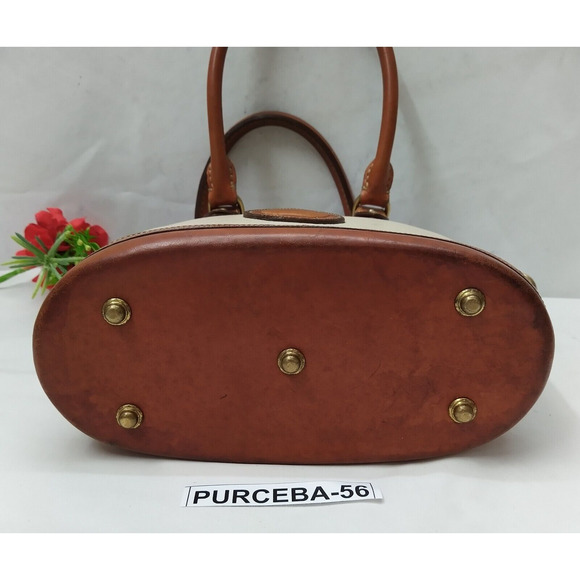 Dooney & Bourke Ivory Pebbled Leather Dommed Double Handle Zipper Satchel Bag - Picture 8 of 16